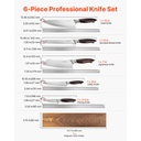 Set 6 Cutite Bucatarie Otel Inoxidabil Premium cu Suport Magnetic