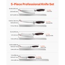 Set 5 cuțite bucătărie oțel inoxidabil – tăiere profesională și ergonomică