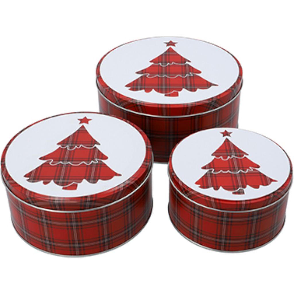 [RBV.0037] Set 3 cutii rotunde Craciun