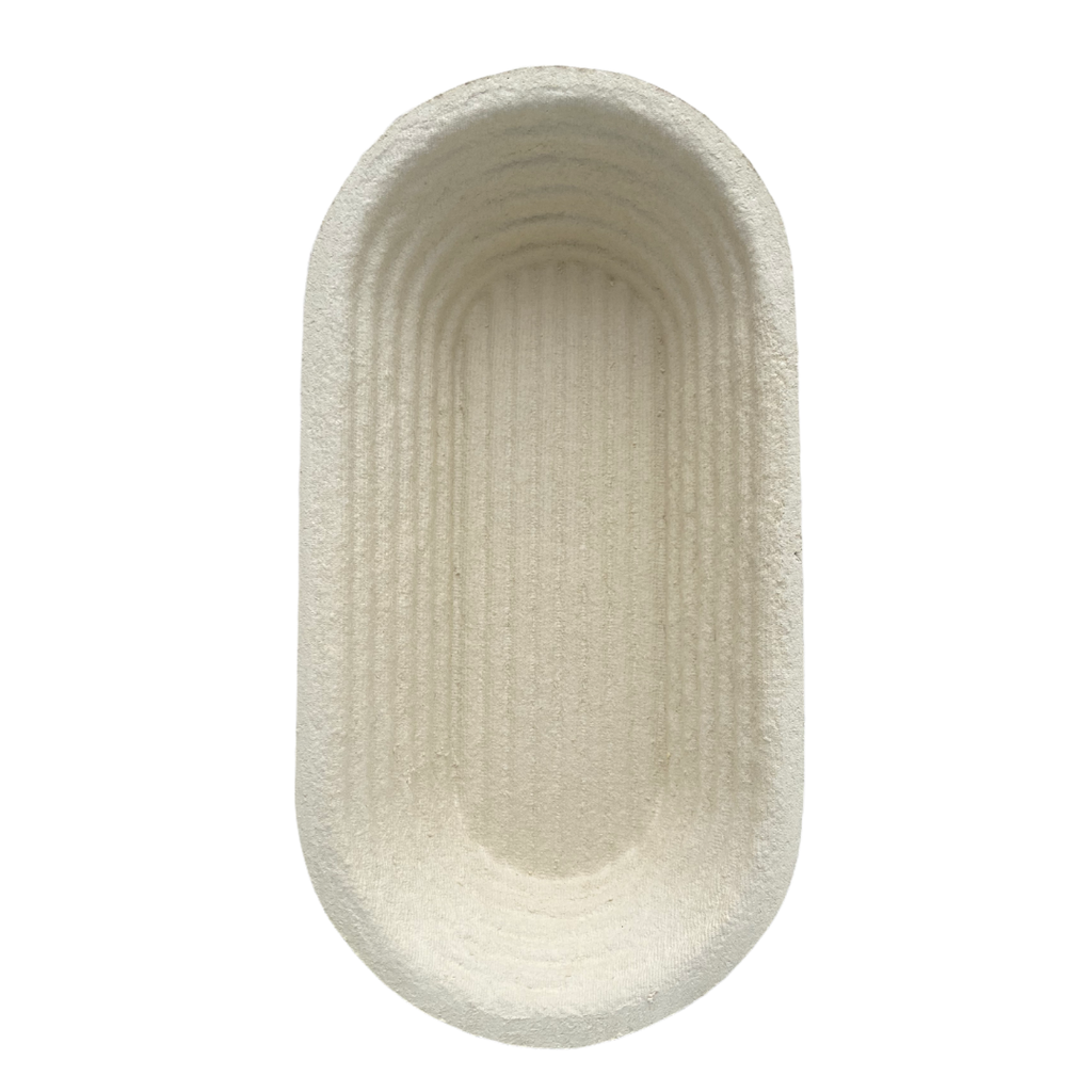 [BPL.0009] Cos de pulpa lemn pentru dospit, oval, 1Kg, 29,5x14x7cm, model crestat