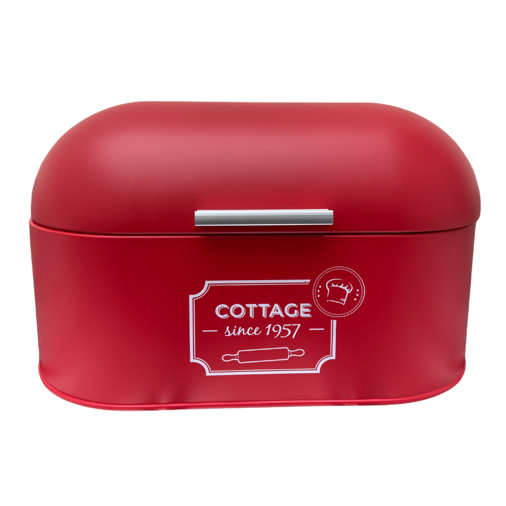 Cutie pentru paine din metal, Bakers Shop, rosie
