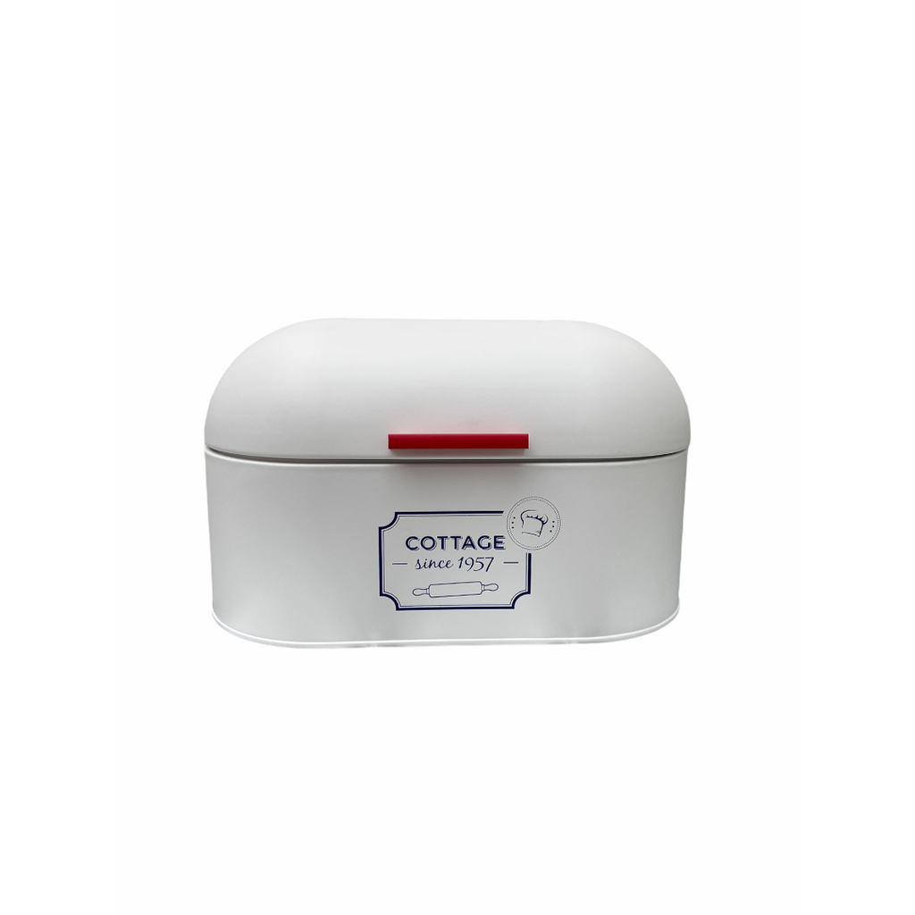 Cutie pentru paine din metal, Bakers Shop, alba