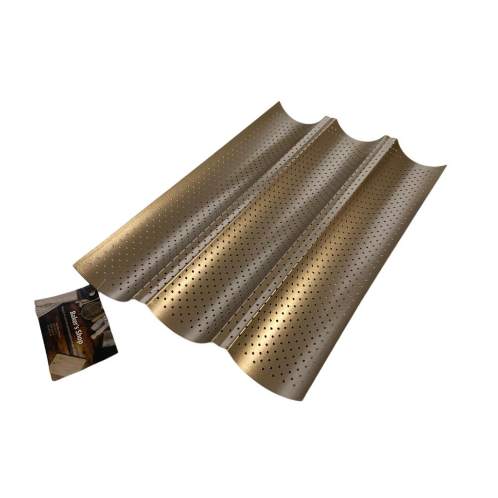 [BSH.0029] Tava pentru 3 baghete, aurie, Baker's Shop