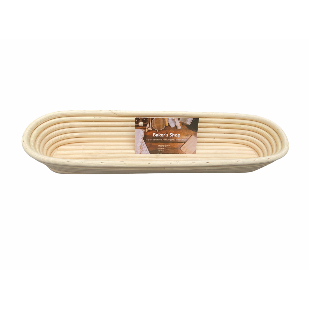 [BSH.0042] Cos de rachita Baker's Shop pentru dospit, oval alungit tip bagheta, 34 x 10 X 5.5 cm