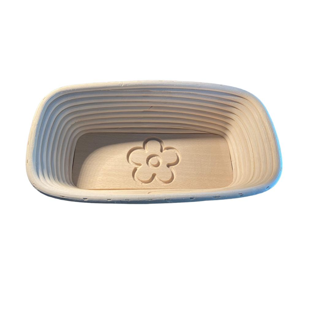 Cos de rachita pentru dospit, oval 280x140x85 mm cu model FLOWER