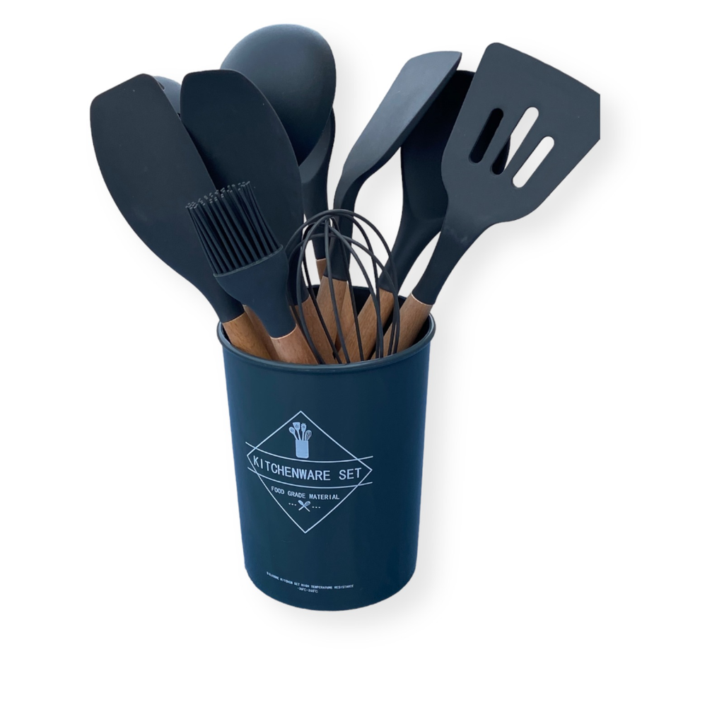 [BSH.0092] Set de 12 ustensile de bucatarie Baker's Shop - Dark Grey