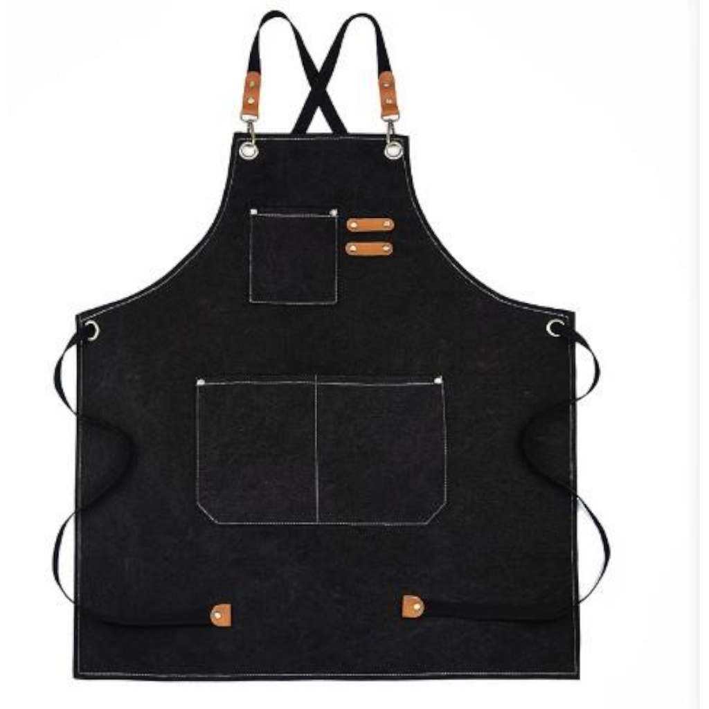 Apron (sort) din denim, 68.5x76 cm, Baker's Shop, negru