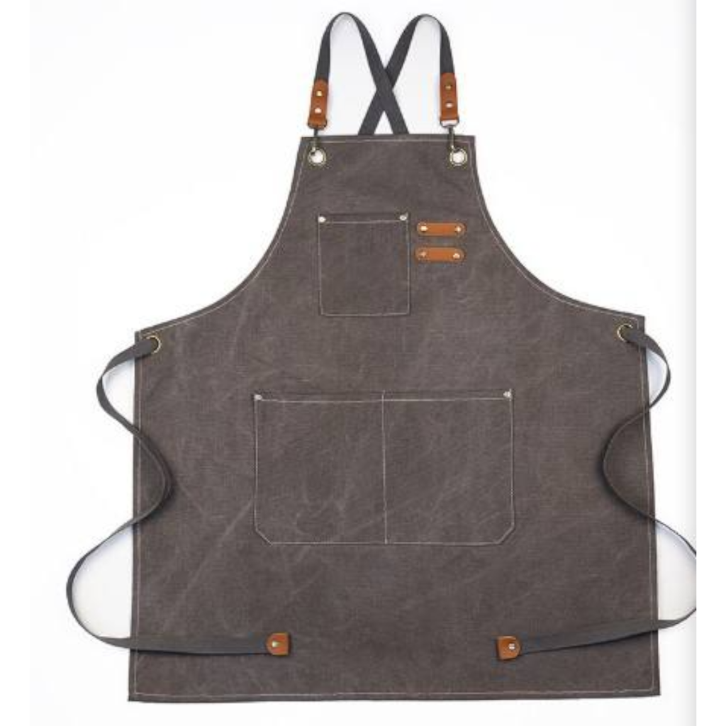 [BSH.0125] Apron (sort) din denim, 68.5x76 cm, Baker's Shop, gri