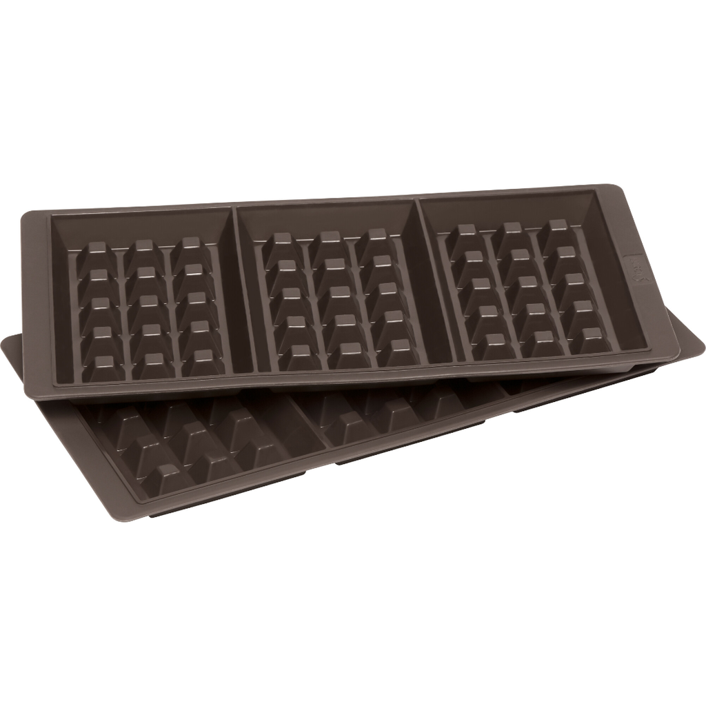 [LUR.0009] Set de 2 forme pentru vafe LURCH FlexiForm, 29 x 14,5 cm, 3 compartimente fiecare, culoare maro