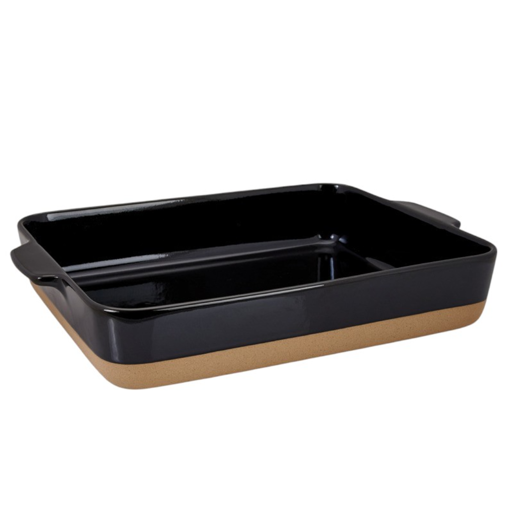 [LUR.0016] LURCH Terra Nova Vas din ceramica L 36x25,8x6,6cm, negru/crem