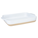 LURCH Terra Nova Vas din ceramica L 36x25,8x6,6cm, alb/crem
