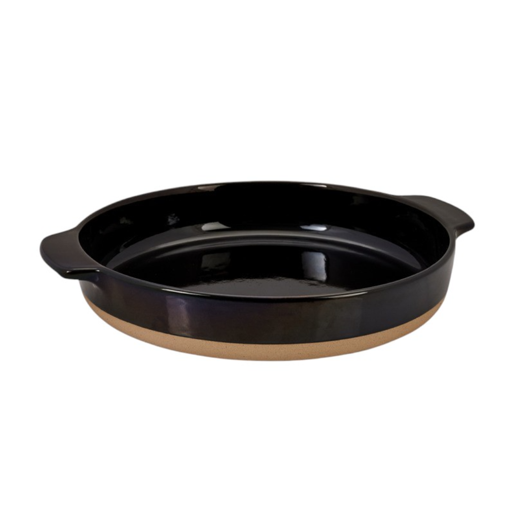 LURCH Terra Nova vas din ceramica rotunda D26x5cm negru/crem