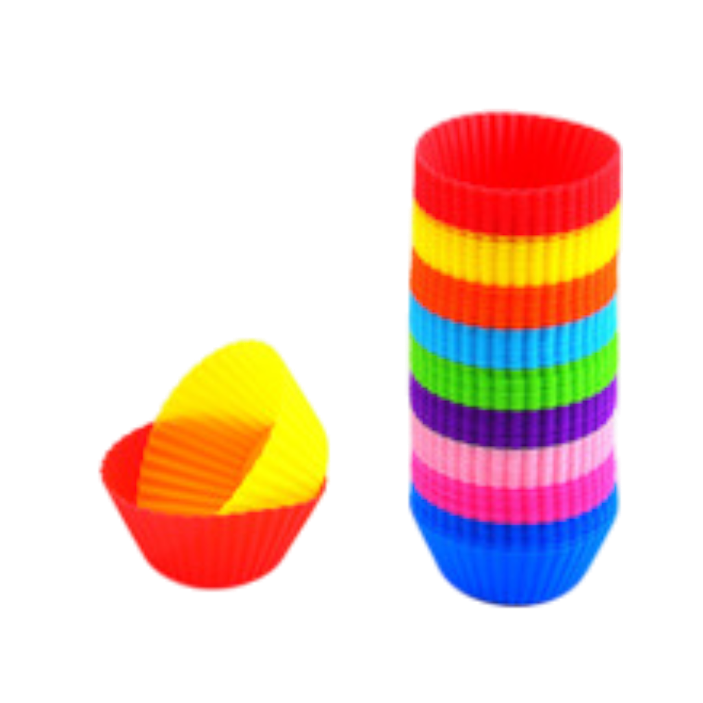 Set de 6 forme din silicon pentru briose, cupcakes si muffins – 7 cm