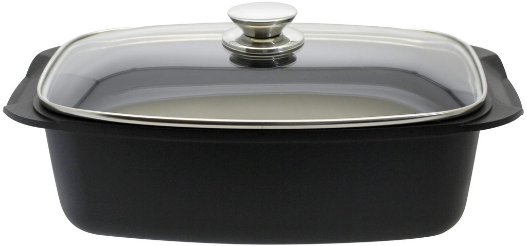Tava roaster cu capac, antiaderenta, pentru cuptor, 40x22cm, Quatrorondo