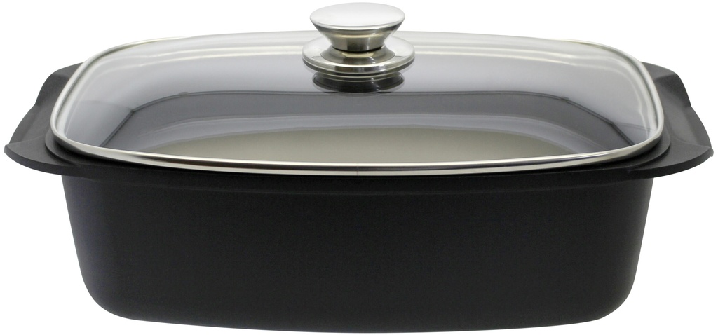 Tava roaster cu capac, antiaderenta, pentru cuptor, 40x22cm, Quatrorondo