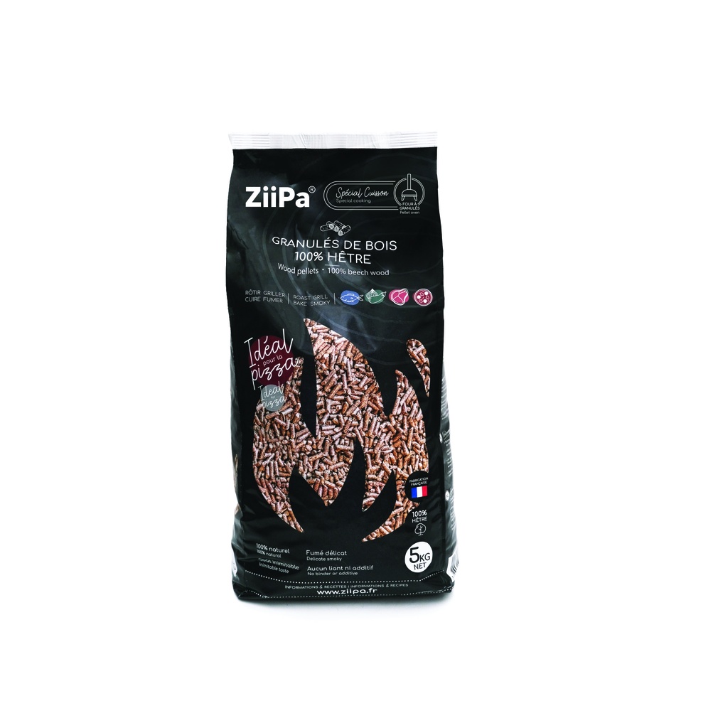 Peleti de lemn natural pentru cuptor de pizza, 5Kg, Ziipa