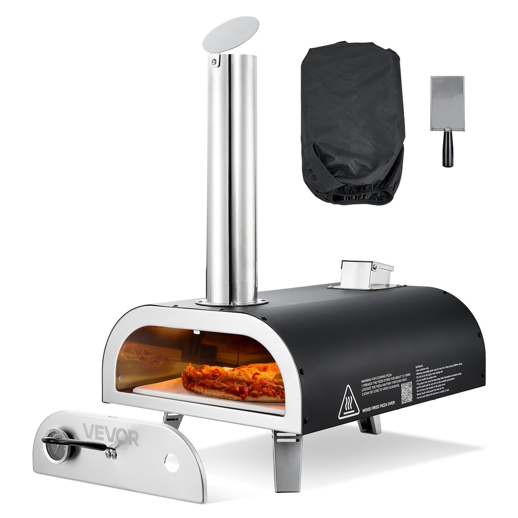 [VEV.0023] Cuptor Pizza Portabil 12 Inch, negru - Cuptorul Ideal pentru Gradina si Camping