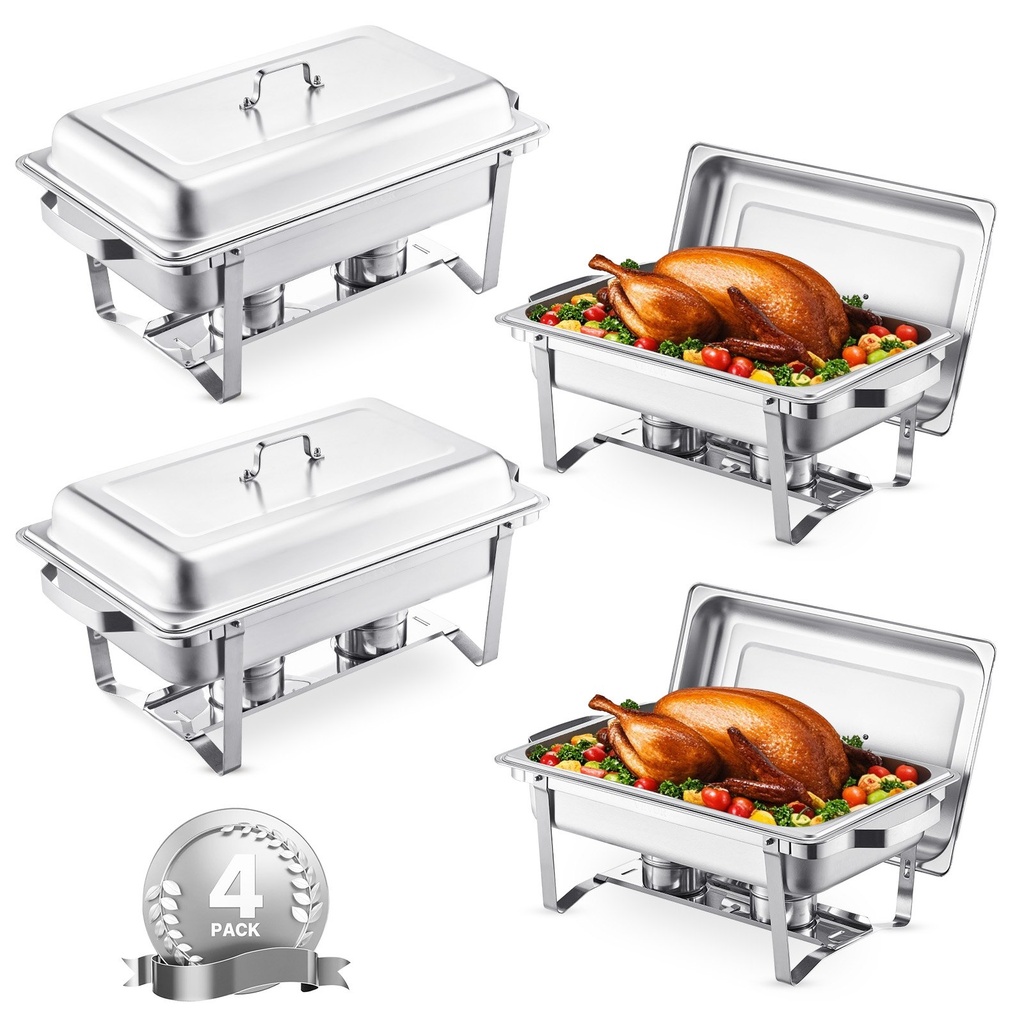 [VEV.0033] Set 4 Încalzitoare Bufet Inox - Platouri Catering pentru Evenimente