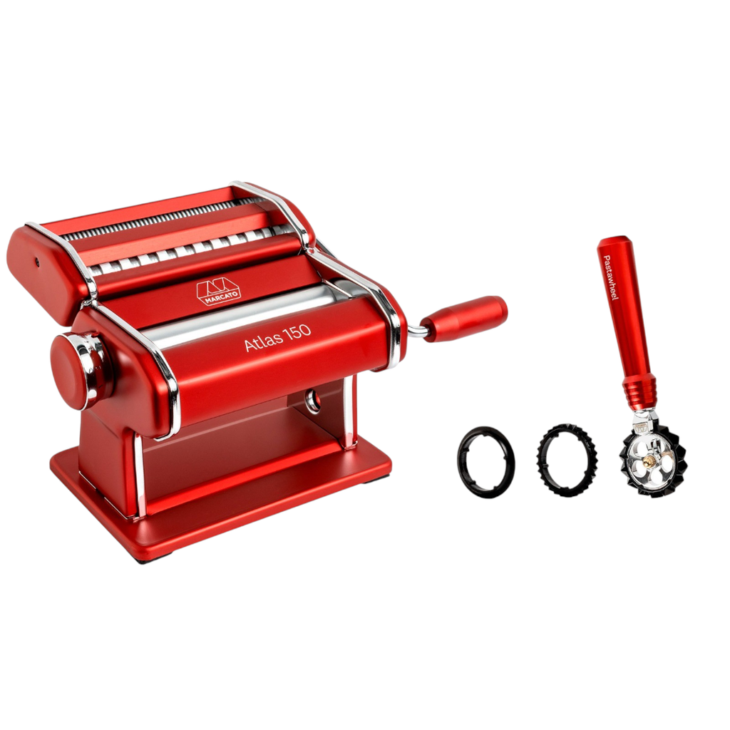 [MAR.GFT.0016] Set Masina de paste Marcato RED PLUS si Pastawheel RED